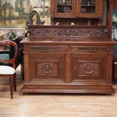 Italian School Carved Mahogany Renaissance Revival Sideboard