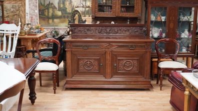 Italian School Carved Mahogany Renaissance Revival Sideboard