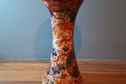 Japanese Imari Trumpet Vase Three Friends of Winter Pattern 19th Century