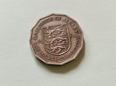 1964 Elizabeth II UK Bailiwick of Jersey One Fourth of a Shilling