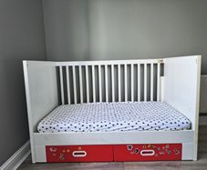 IKEA cot bed with drawers