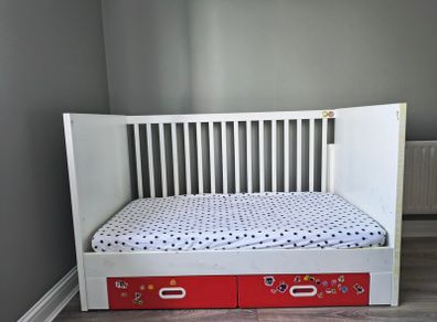 IKEA cot bed with drawers