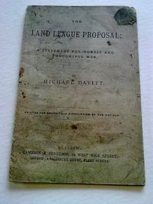 The Land League Proposal Michael Davitt  1882 Ireland Irish History Land War