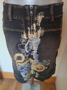 Miss F&2 Vogue Jeans stretchy pattern skirt size L UK14 EU42 Perfect condition Postage included