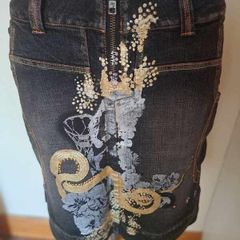 Miss F&2 Vogue Jeans stretchy pattern skirt size L UK14 EU42 Perfect condition Postage included