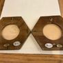 Vintage Plaques .Tikes in Oak Hexagon Shaped Frames Image 9