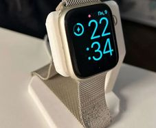 Apple Watch Charging Stand - "Luna-Dock" Minimalist Bedside Cradle - Fits Apple Watch Ultra, Series 10, 9, 8, SE - Nightstand Mode Dock