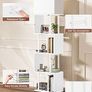 5-Tier Floor Lamp with Shelves & Remote, Dimmable S-Shaped Bookshelf with 3 Color Temperature, 1-Hour Timer, Tall Corner Standing Lamp for Living Room, Bedroom, Office White Image 4