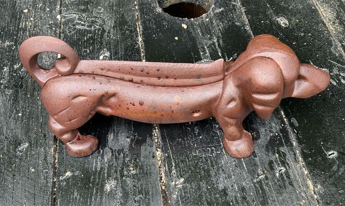 Vintage Cast Iron Sausage Dog Boot Scraper