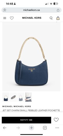 Micheal Kors Jet Set Charm Bag - Navy