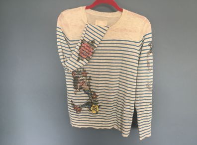 Zadig and Voltaire striped jumper with embellished detail