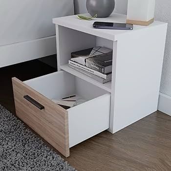 NEW SALE | Bedside Tables, Bedside Drawers, Bedside Cabinet, 1 Drawer, End Table with Storage Shelf, Sonoma. Size: W37 x H40 x D30 cm