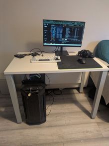 white office table