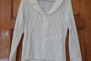 Ladies White Shirt Zipped Front