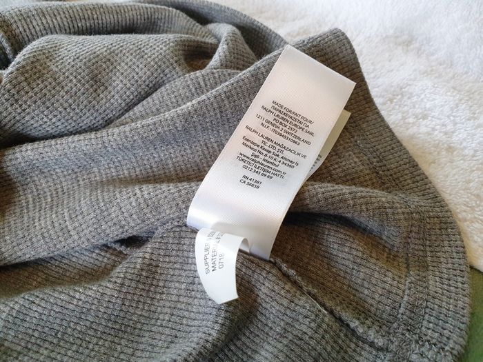Ralph Lauren Boys Sweatshirt Gray Hoodie Navy Sleeves 10 to 12 Years Large