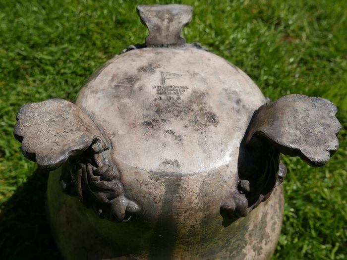 Pretty Victorian Round Metal Planter - Walker and Hall Sheffield