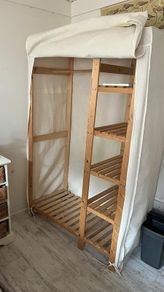 Wooden Canvas Wardrobe