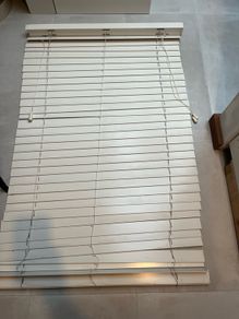 Cream wooden venetian blinds