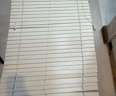 Cream wooden venetian blinds