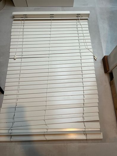 Cream wooden venetian blinds