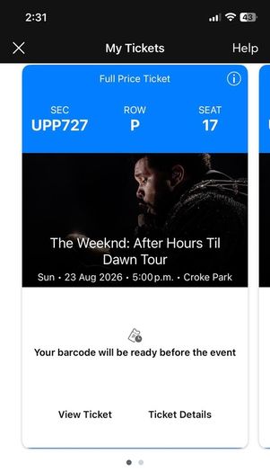 The weekend tickets