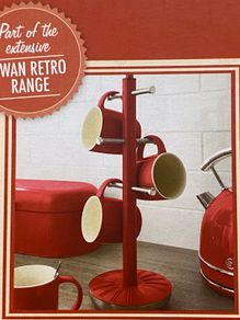 mug tree and towel set retro