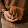 Leather Wallet for Men Handmade Bifold Wallet Horse Engraved Wallet Brown Leather Wallet Image 2