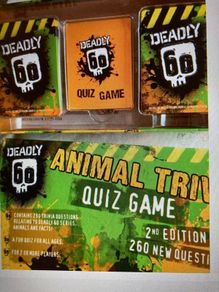 Rare Animal Trivia Card Quiz Game (Deadly 60)