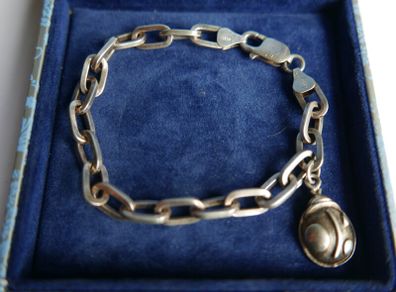 Vintage Sterling Silver 925 hallmarked Bracelet with LADYBIRD charm length 8" - 19,9g