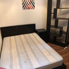 Double Bed + Mattress + Bedside Table + Shelving Unit