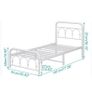 3ft Single Bed Frame with Headboard(90x190cm),Metal Arched Single Size Bed Base Image 2