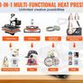 Heat Press 8 in 1 Heat Press Machine 38x30cm T-shirt Press Mug Printing Machine Multifuctional Heat Transfer Machine for T-shirt Mug Hat Plate Sublimation Printing Image 2