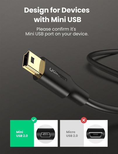 USB 2.0 A Male to Mini 5 Pin V3 Male Cable