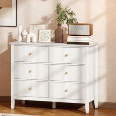 6 Drawer Chest of Drawers for Bedroom, Living Room, Hallway, Closet, White