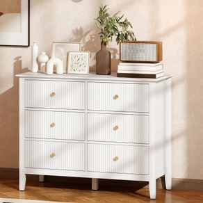 6 Drawer Chest of Drawers for Bedroom, Living Room, Hallway, Closet, White