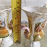 Vintage Victorian White Vases/Urns with Boucher Design Outlined in Gold set of 2 Image 5