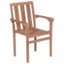 Stackable Garden Chairs 4 pcs Solid Teak Wood Image 2