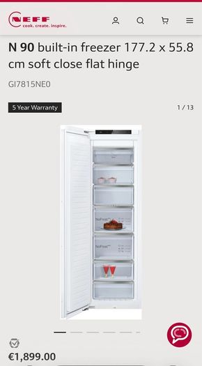 N 90 built-in freezer