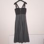 Zara Charcoal Dark Grey Pleated Corset-Style Strap Midi Dress Size L Image 9