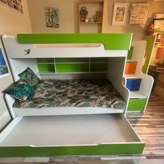 Triple bunk bed with storage