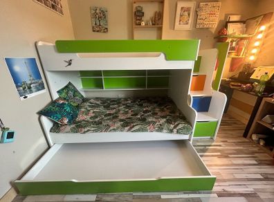 Triple bunk bed with storage