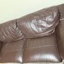 Brown leather 3 seater sofa Image 3