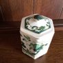 Masons Ironstone Chartreuse Green Gold Gilded Tea caddy Image 3