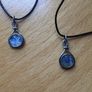 2 x silver pendants with vulcanic glass Image 2
