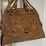 A-WEAR BAG OVERNIGHT WEEKEND Camel beige Stylish Faux Leather bag. Brass hardware In Very Good Condition. Generous sizing Image 10
