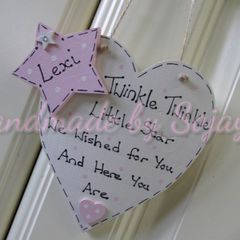 Personalised new baby plaque 'Twinkle Twinkle'