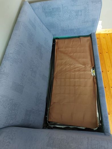 Blue Sofa Bed new seat cushions