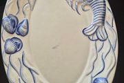 Vintage A. Santos Portugal Large 19" Majolica Lobster Platter (Model 8003)
