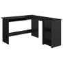 L-Shaped Corner Desk High Gloss Black 120x140x75 cm Chipboard Image 6