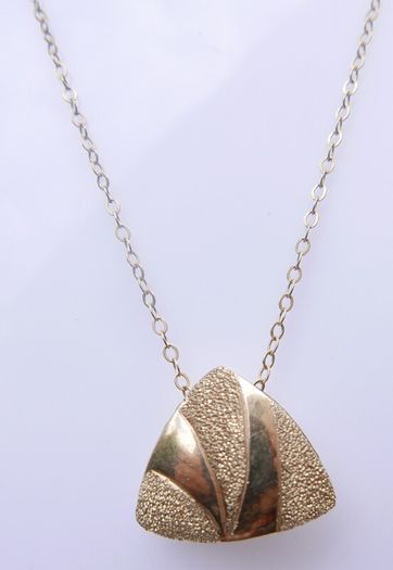 Vintage Solid 9K Gold 375 Pendant Necklace length 18" - 4,07g
